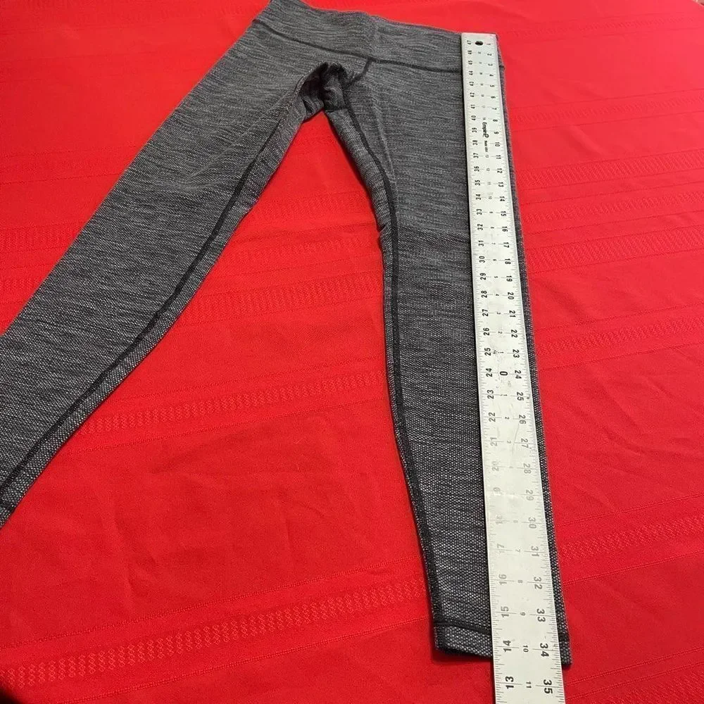 Lululemon Wunder Under Grey Diamond Jacquard Leggings Size 8